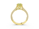 Yellow gold Fancy Yellow Radiant  Diamond Solitaire with Pave Band and Six-Prong Setting_23