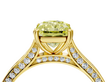 Yellow gold Fancy Yellow Radiant  Diamond Solitaire with Pave Band and Six-Prong Setting_24