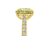 Yellow gold Fancy Yellow Radiant  Diamond Solitaire with Pave Band and Six-Prong Setting_25