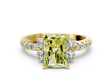 Yellow gold Fancy Yellow Radiant  Diamond Three-Stone Pave Band with Four-Prong Setting_20