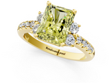 Yellow gold Fancy Yellow Radiant  Diamond Three-Stone Pave Band with Four-Prong Setting_21