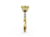 Yellow gold Fancy Yellow Radiant  Diamond Three-Stone Pave Band with Four-Prong Setting_22