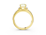 Yellow gold Fancy Yellow Radiant  Diamond Three-Stone Pave Band with Four-Prong Setting_23
