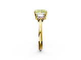 Yellow gold Fancy Yellow Radiant  Diamond Three-Stone Ring with Trapezoid Side Stones and Prong Setting_19
