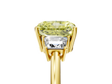 Yellow gold Fancy Yellow Radiant  Diamond Three-Stone Ring with Trapezoid Side Stones and Prong Setting_22