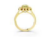 Yellow gold Fancy Yellow Radiant  Halo Diamond Cluster Engagement Ring with Milgrain Bezel Setting and Solitaire Band_78