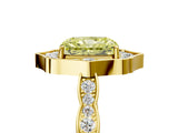 Yellow gold Fancy Yellow Radiant  Halo Diamond Engagement Ring with Milgrain Band and Four-Prong Setting_59