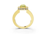 Yellow gold Fancy Yellow Radiant  Halo Diamond Engagement Ring with Milgrain Pave Band and Four-Prong Setting_54