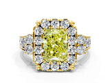 Yellow gold Fancy Yellow Radiant  Halo Diamond Engagement Ring with Split Shank and Four-Prong Setting_43