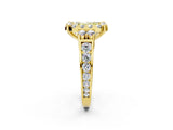 Yellow gold Fancy Yellow Radiant  Halo Diamond Engagement Ring with Split Shank and Four-Prong Setting_45