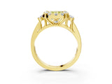 Yellow gold Fancy Yellow Radiant  Halo Diamond Engagement Ring with Split Shank and Four-Prong Setting_46