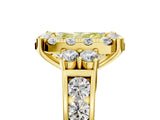 Yellow gold Fancy Yellow Radiant  Halo Diamond Engagement Ring with Split Shank and Four-Prong Setting_48