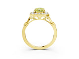 Yellow gold Fancy Yellow Radiant  Halo Diamond Engagement Ring with Twisted Band and Four-Prong Setting 3