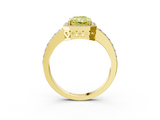 Yellow gold Fancy Yellow Radiant  Halo Diamond Pavé Band Ring with Prong Setting_23
