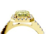 Yellow gold Fancy Yellow Radiant  Halo Diamond Pavé Solitaire Ring_74