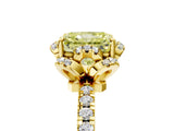 Yellow gold Fancy Yellow Radiant  Halo Diamond Pave Band Ring with Four-Prong Setting_20