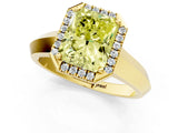 Yellow gold Fancy Yellow Radiant  Halo Diamond Ring with Cathedral Band and Four-Prong Setting_50