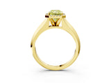 Yellow gold Fancy Yellow Radiant  Halo Diamond Ring with Cathedral Band and Four-Prong Setting_52