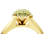 Yellow gold Fancy Yellow Radiant  Halo Diamond Ring with Cathedral Band and Four-Prong Setting_53