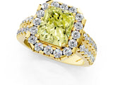 Yellow gold Fancy Yellow Radiant  Halo Diamond Split Shank Engagement Ring with Prong Setting_52