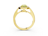 Yellow gold Fancy Yellow Radiant  Halo Pavé Diamond Engagement Ring with Bezel Setting_23