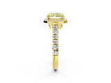 Yellow gold Fancy Yellow Radiant  Halo Pavé Diamond Engagement Ring with Four-Prong Setting_29