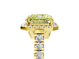 Yellow gold Fancy Yellow Radiant  Halo Pavé Diamond Engagement Ring with Four-Prong Setting_32