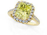 Yellow gold Fancy Yellow Radiant  Halo Pavé Diamond Engagement Ring with Four-Prong Setting_4