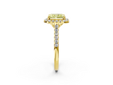 Yellow gold Fancy Yellow Radiant  Halo Pavé Diamond Engagement Ring with Four-Prong Setting_5