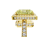 Yellow gold Fancy Yellow Radiant  Halo Pave Band Solitaire Ring with Prong Setting_71