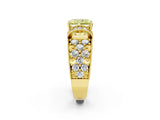 Yellow gold Fancy Yellow Radiant  Halo Pave Diamond Engagement Ring with Milgrain Detailing_72