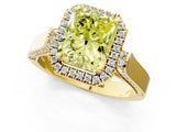 Yellow gold Fancy Yellow Radiant  Halo Pave Split Shank Prong Setting Ring_27