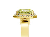 Yellow gold Fancy Yellow Radiant  Halo Pave Split Shank Prong Setting Ring_31
