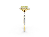Yellow gold Fancy Yellow Radiant  Halo Round Diamond Pavé Band Four-Prong Ring_5
