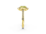 Yellow gold Fancy Yellow Radiant  Halo Round Diamond Pave Band with Four-Prong Setting_45