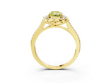 Yellow gold Fancy Yellow Radiant  Halo Round Diamond Pave Band with Four-Prong Setting_46