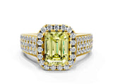 Yellow gold Fancy Yellow Radiant  Halo Round Diamond Pave Band with Prong Setting 1