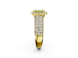Yellow gold Fancy Yellow Radiant  Halo Round Diamond Pave Band with Prong Setting 3