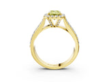 Yellow gold Fancy Yellow Radiant  Halo Round Diamond Pave Band with Prong Setting 4