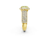 Yellow gold Fancy Yellow Radiant  Halo Round Diamond Pave Band with Prong Setting_40