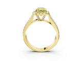Yellow gold Fancy Yellow Radiant  Halo Round Diamond Pave Band with Prong Setting_41