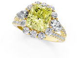 Yellow gold Fancy Yellow Radiant  Halo Split Shank Diamond Engagement Ring with Prong Setting_20