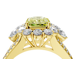Yellow gold Fancy Yellow Radiant  Halo Split Shank Diamond Engagement Ring with Prong Setting_23