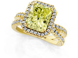Yellow gold Fancy Yellow Radiant  Halo Split Shank Diamond Ring with Pavé Setting_27