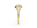 Yellow gold Fancy Yellow Radiant  Halo Split Shank Pave Diamond Ring with Four-Prong Setting_51