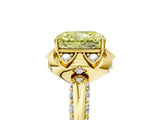 Yellow gold Fancy Yellow Radiant  Halo Split Shank Pave Diamond Ring with Petal Prong Setting_26