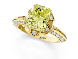 Yellow gold Fancy Yellow Radiant  Halo Split Shank Pave Diamond Ring with Petal Prong Setting_34