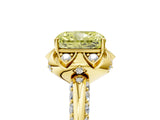 Yellow gold Fancy Yellow Radiant  Halo Split Shank Pave Diamond Ring with Petal Prong Setting_38