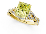 Yellow gold Fancy Yellow Radiant  Halo Twist Band Solitaire Prong Setting Ring_46