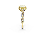 Yellow gold Fancy Yellow Radiant  Halo Twist Band Solitaire Ring with Six-Prong Setting_5